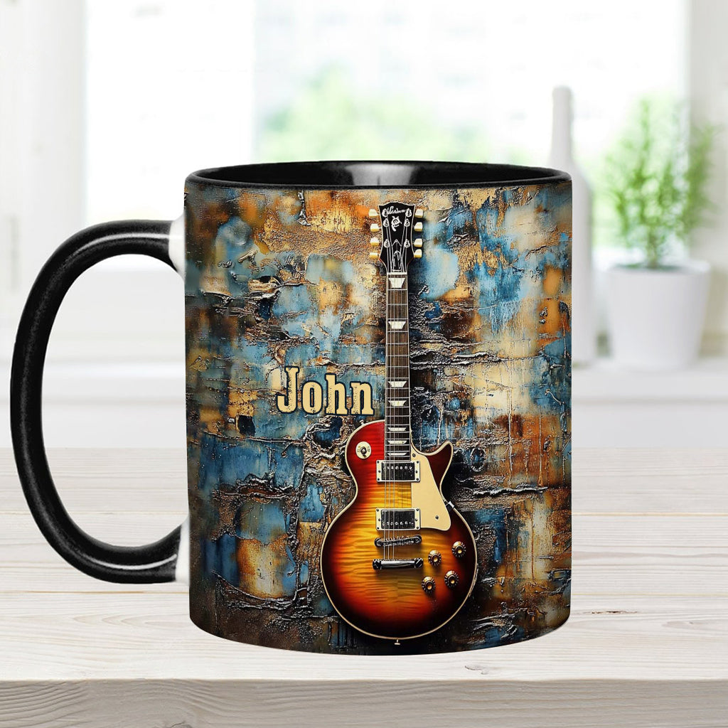 Vintage Electric Guitar - Personalized Guitar Accent Mug