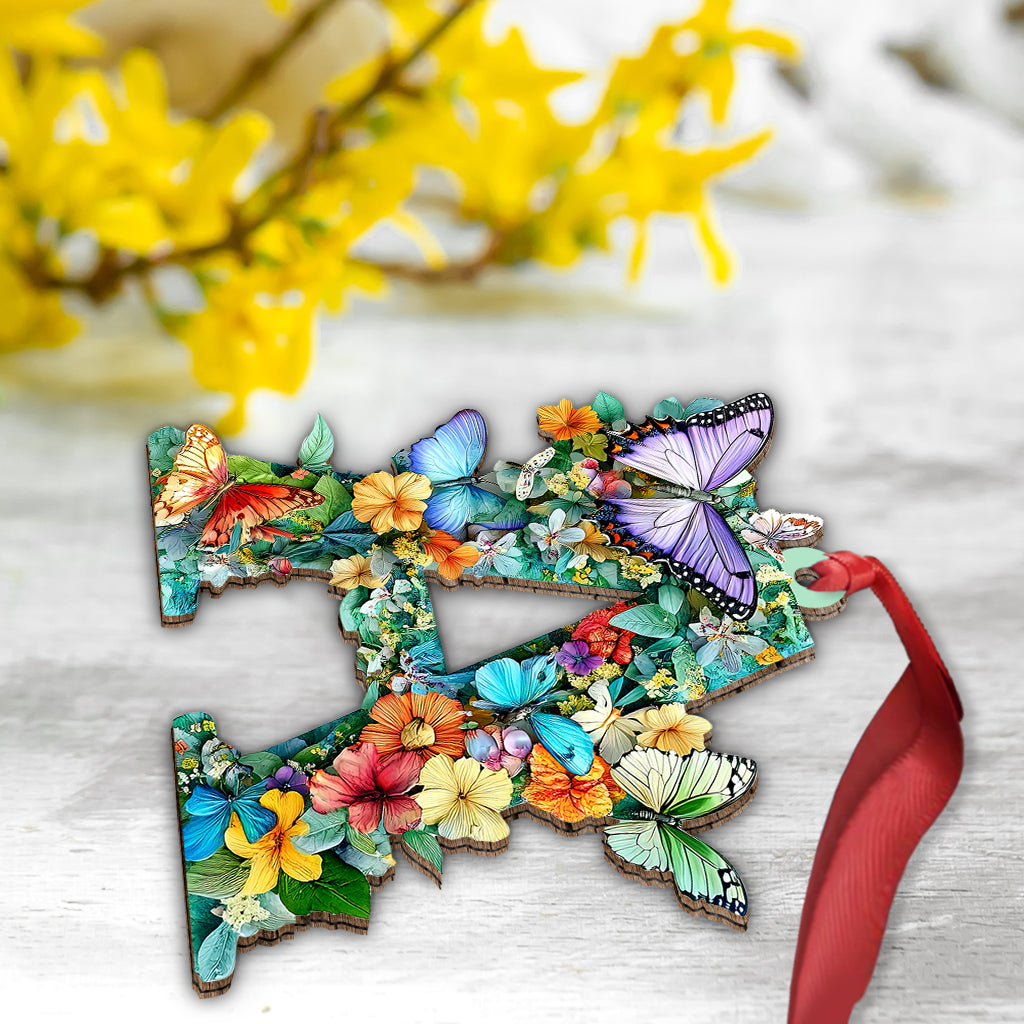 Flowers And Butterflies Letter - Personalized Gardening Ornament