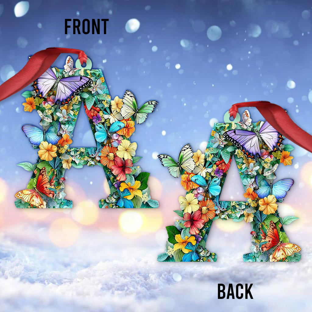 Flowers And Butterflies Letter - Personalized Gardening Ornament