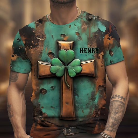 T-shirt vintage à croix irlandaise personnalisé pour la Saint-Patrick