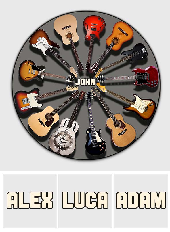 Love Guitars - Personalized Guitar Round Rug
