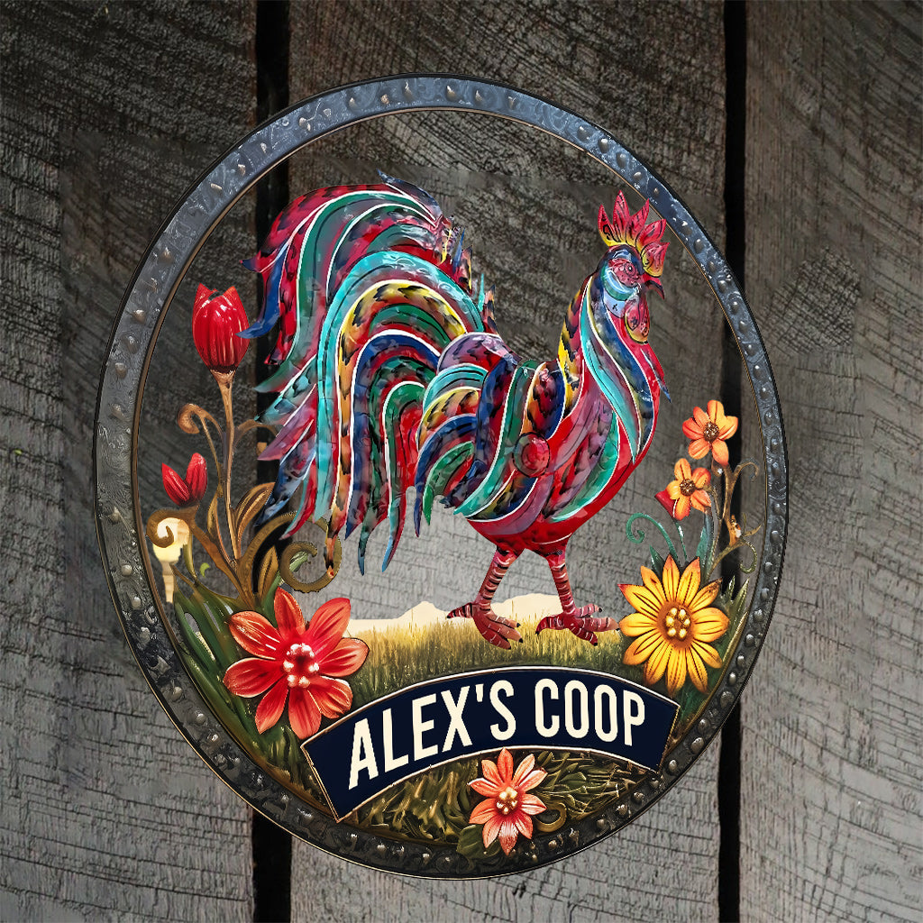 My Chicken Coop - Personalized Chicken Cut Metal Sign