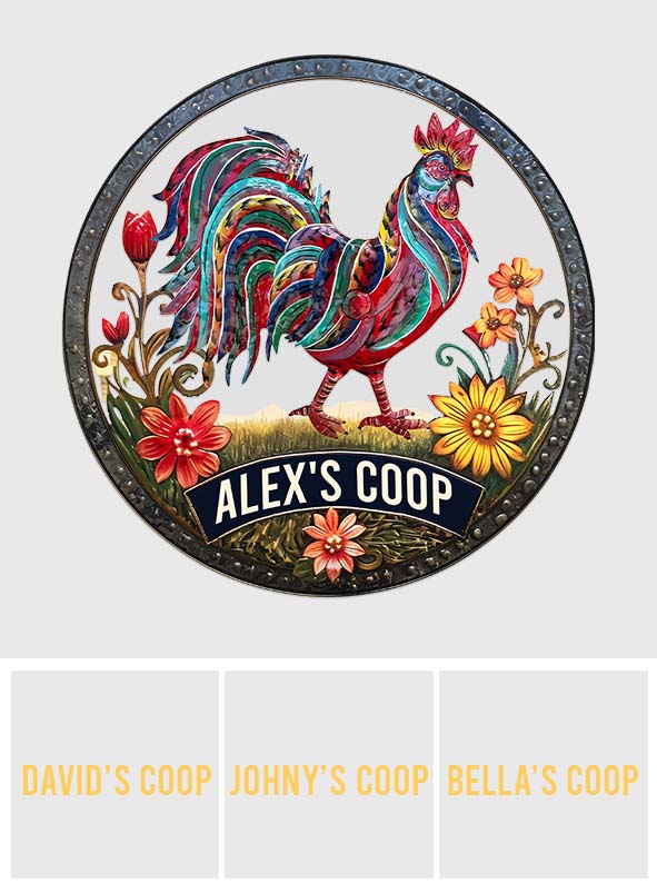 My Chicken Coop - Personalized Chicken Cut Metal Sign