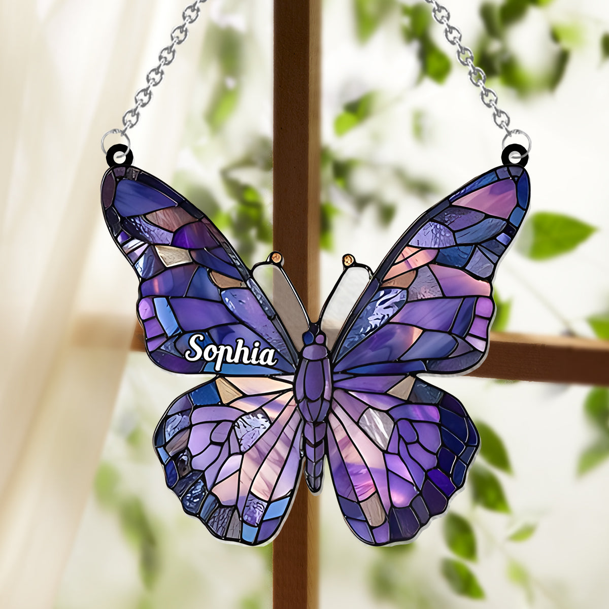 Beautifull Butterfly - Personalized Butterfly Window Hanging Suncatcher Ornament