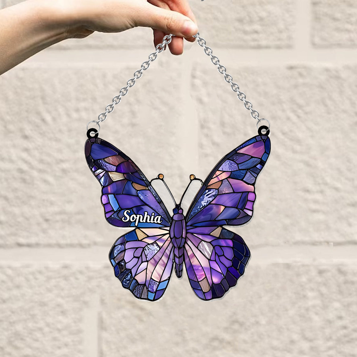 Beautifull Butterfly - Personalized Butterfly Window Hanging Suncatcher Ornament