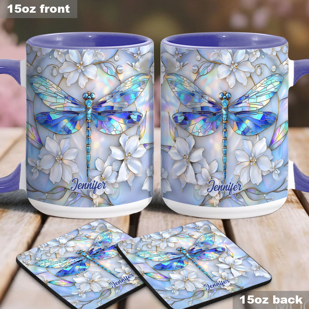 Vintage Soul Dragonfly - Personalized Dragonfly Accent Mug