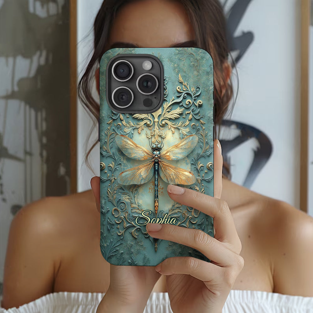 Superbe coque de téléphone personnalisée avec motif libellule - Motif libellule intégral