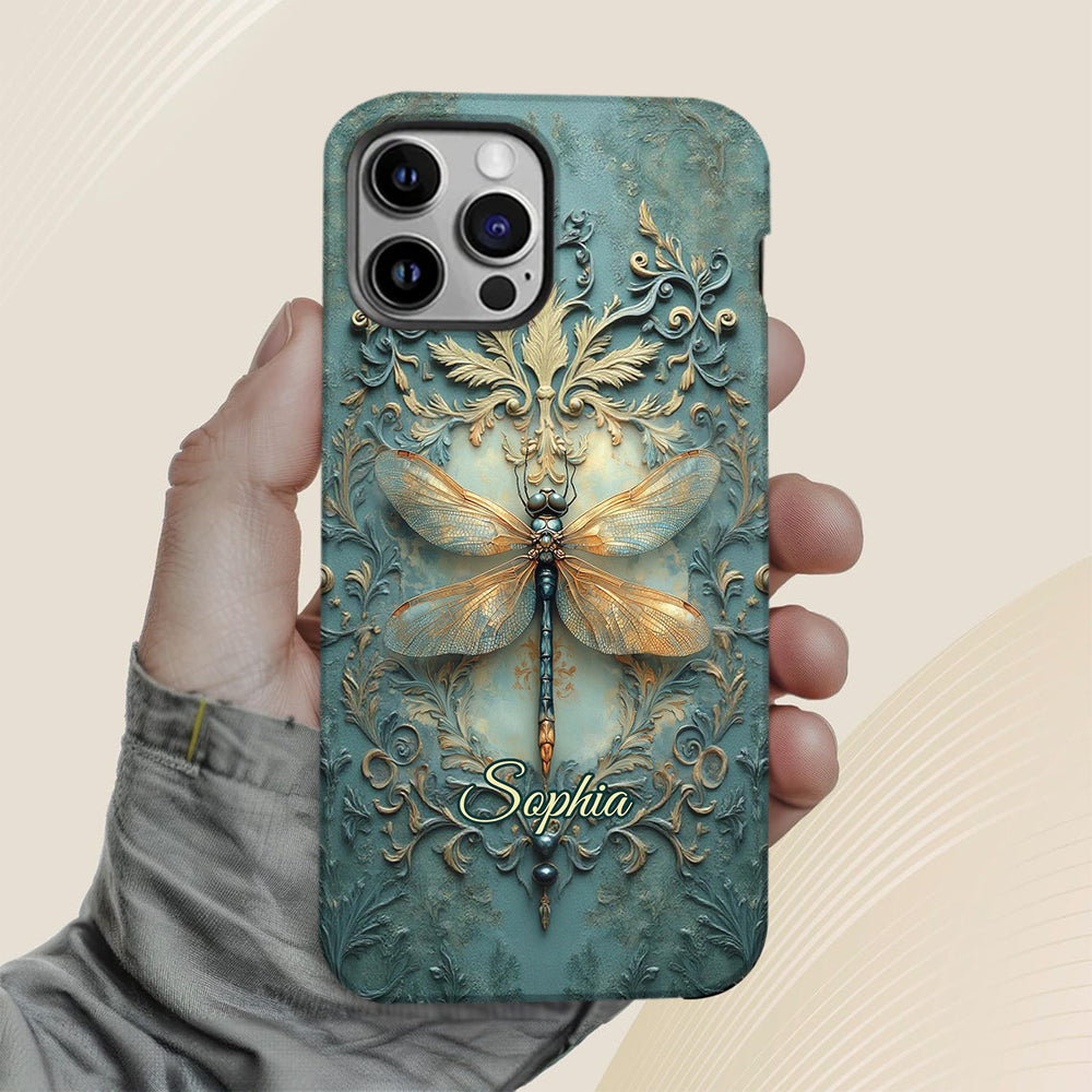 Superbe coque de téléphone personnalisée avec motif libellule - Motif libellule intégral