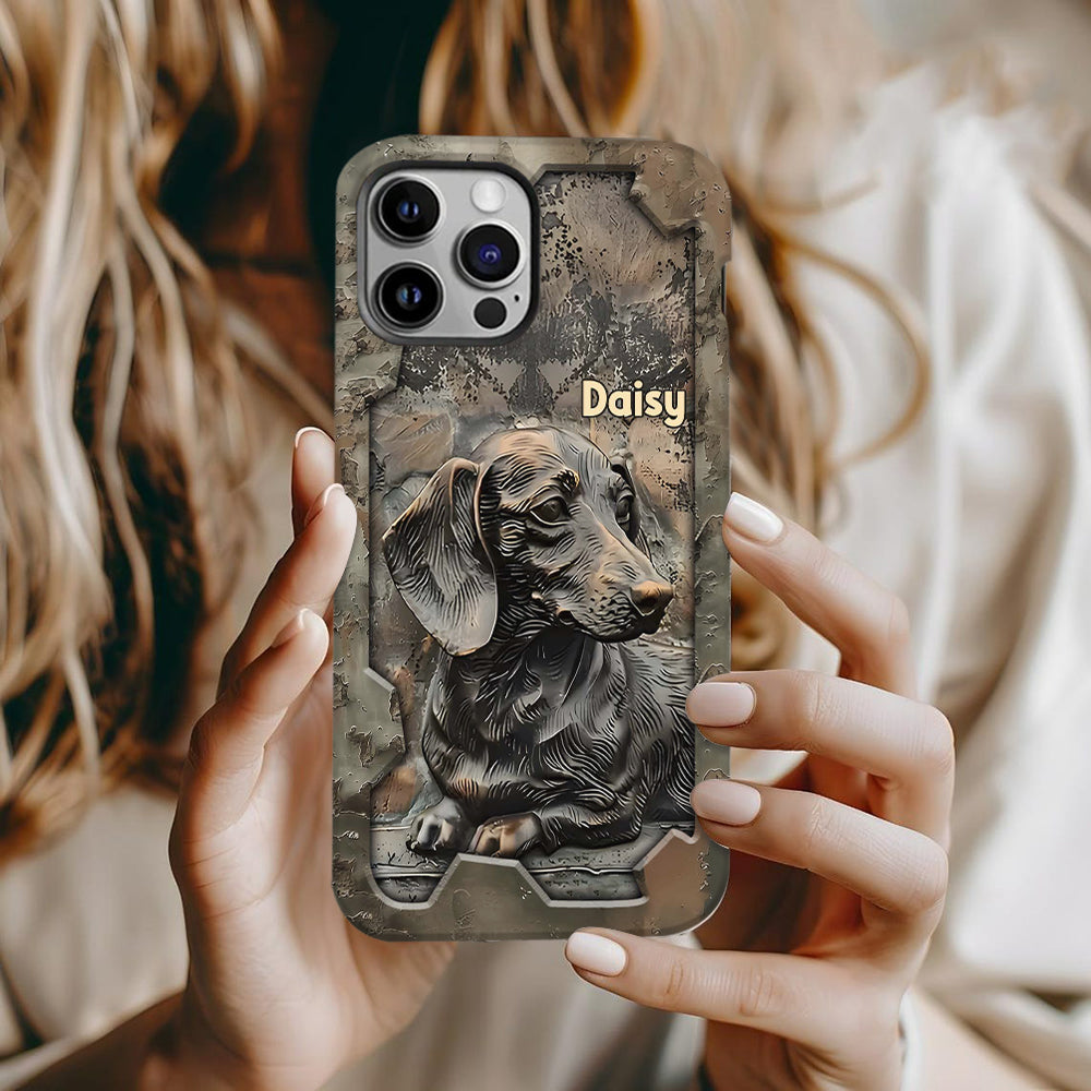 Das Leben ist schöner mit meinem Dackel – Personalisierte Handyhülle mit Hundemotiv