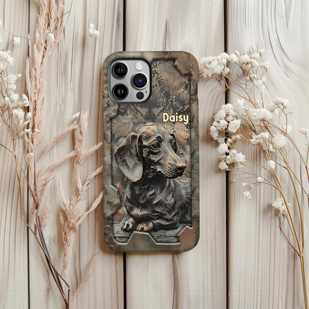 Das Leben ist schöner mit meinem Dackel – Personalisierte Handyhülle mit Hundemotiv