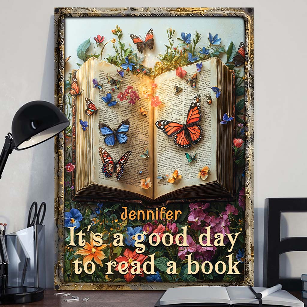It's A Good Day - Personalized Book Rectangle Metal Sign
