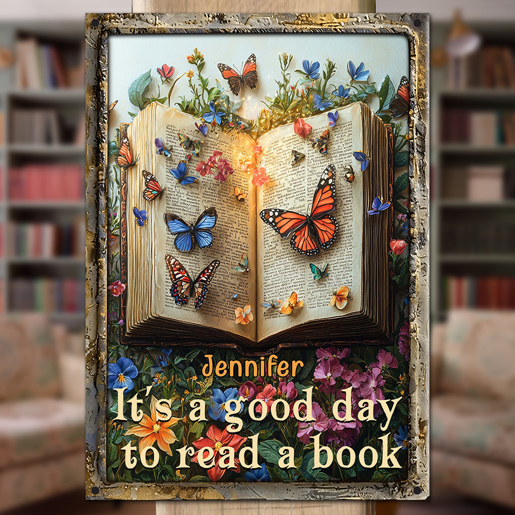 It's A Good Day - Personalized Book Rectangle Metal Sign