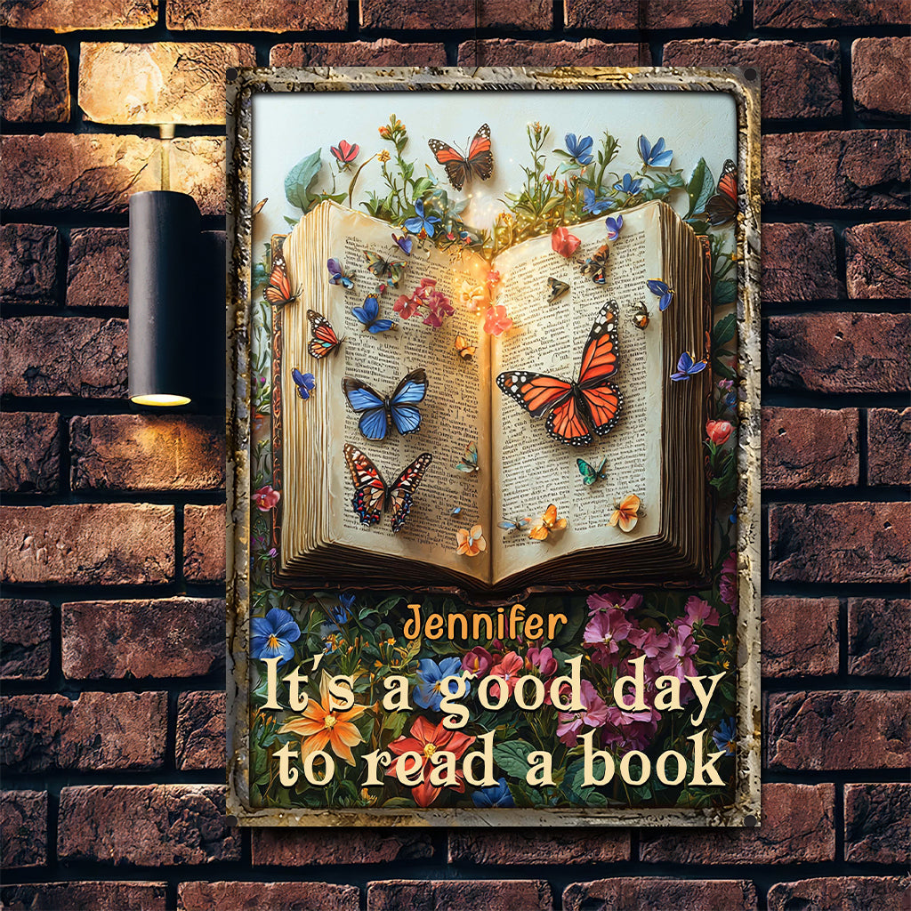It's A Good Day - Personalized Book Rectangle Metal Sign