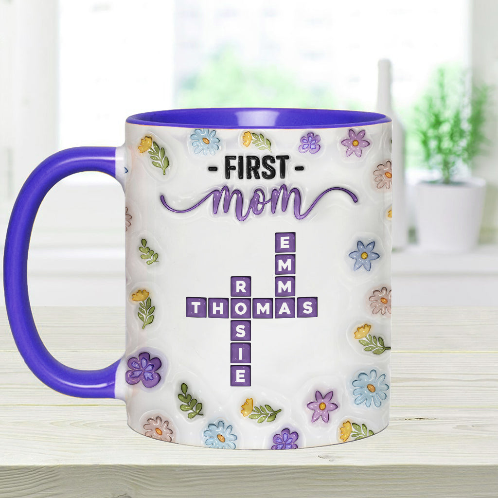 First Mom Now Grandma - Personalized Grandma Accent Mug