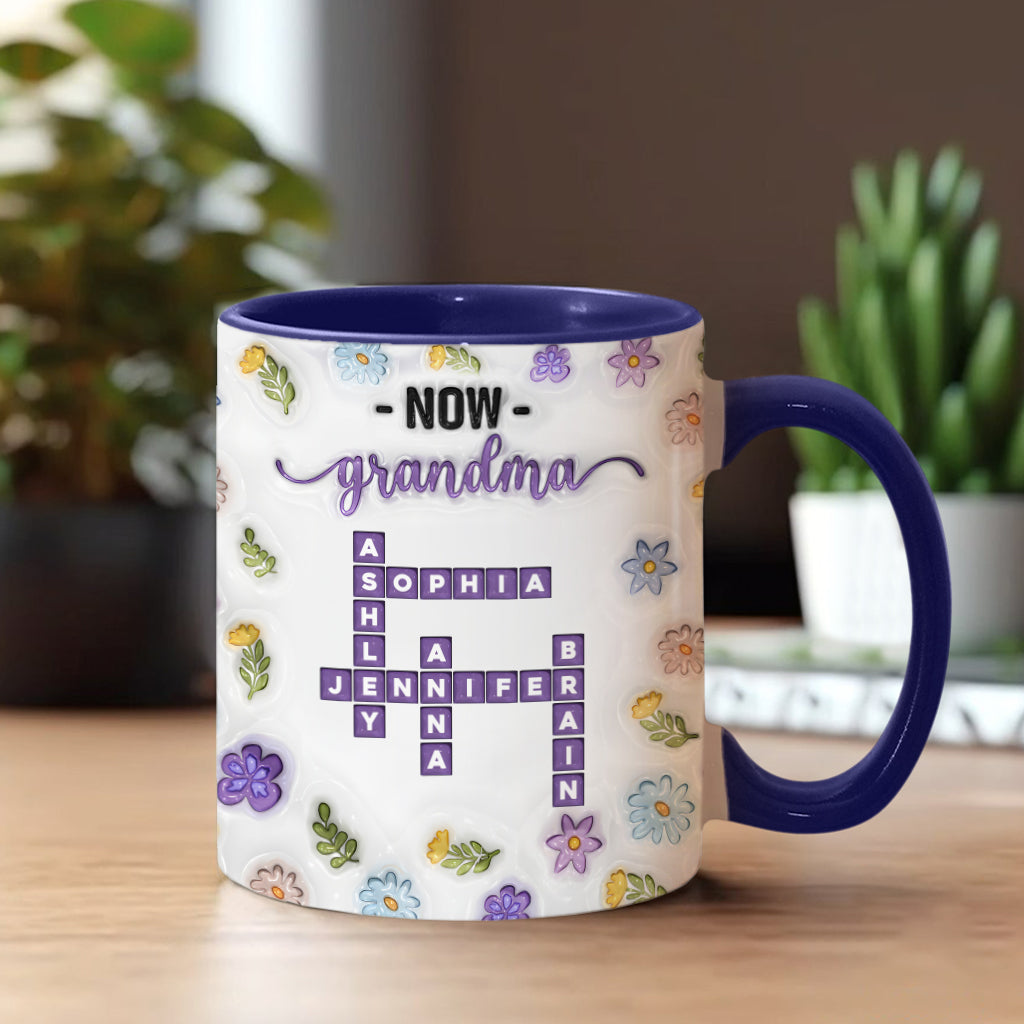 First Mom Now Grandma - Personalized Grandma Accent Mug