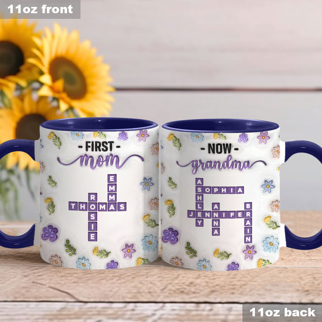 First Mom Now Grandma - Personalized Grandma Accent Mug