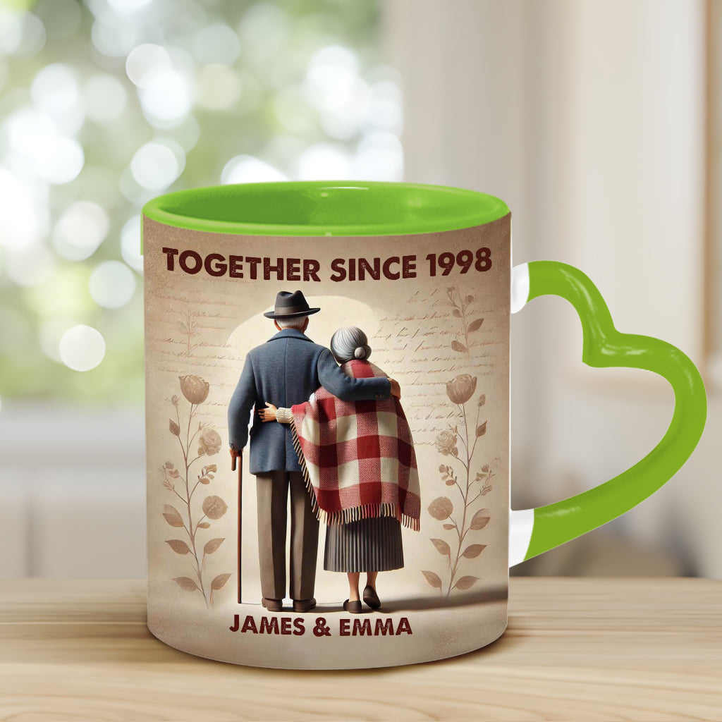 Together Since Any Year - Personalized Couple Heart Handle Mug