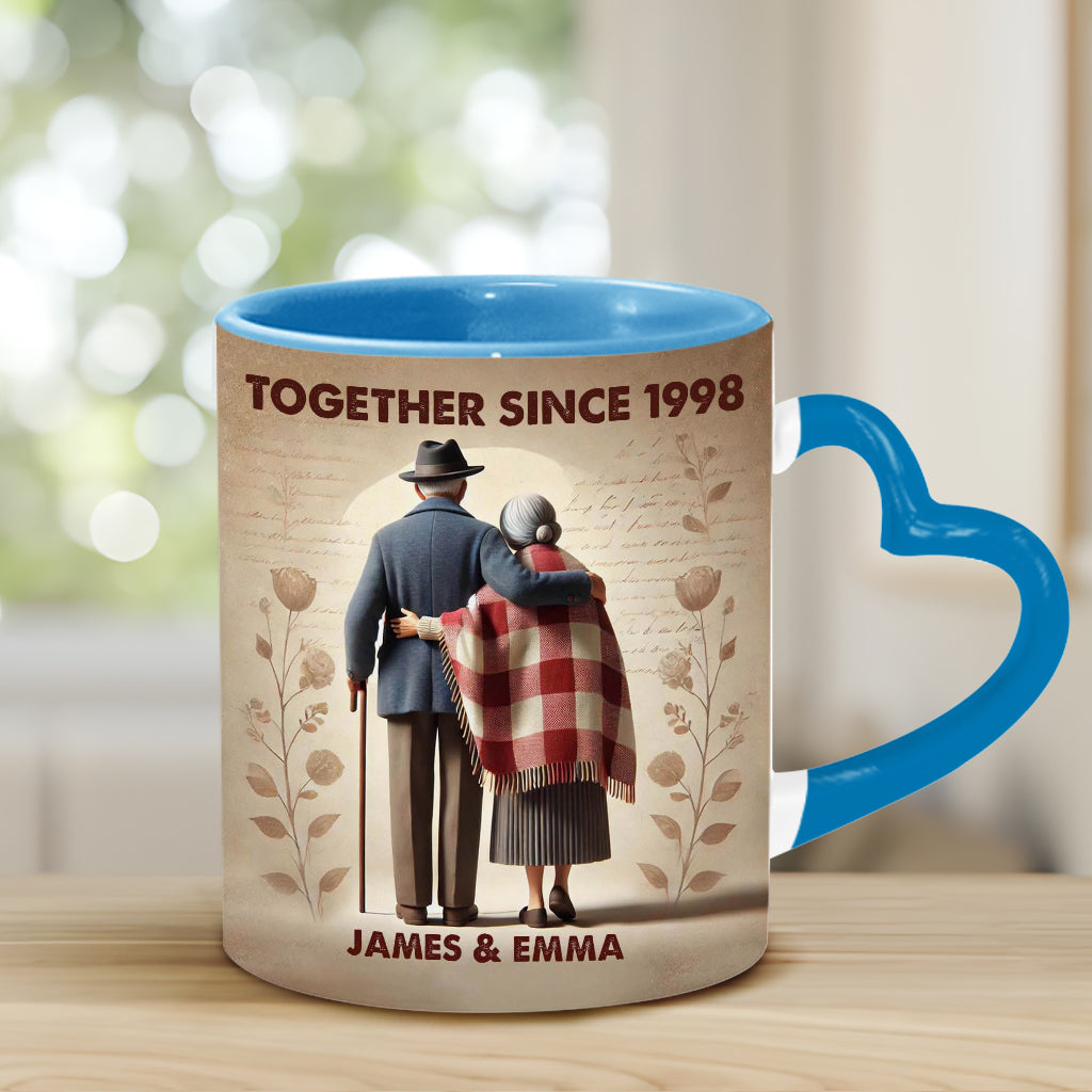 Together Since Any Year - Personalized Couple Heart Handle Mug