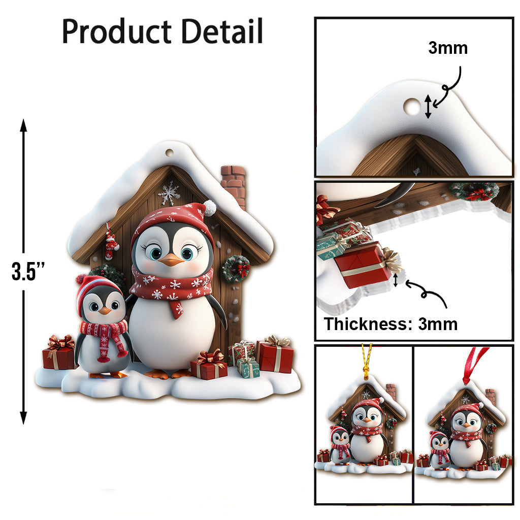 Ornement pingouin mignon (titre au choix) - Ornement personnalisé pour grand-mère