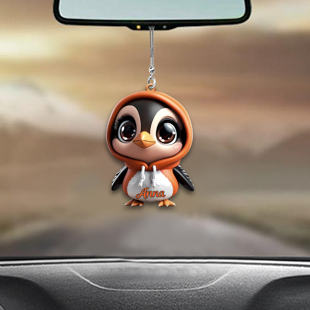 Cute Penguin - Personalized Car Ornament