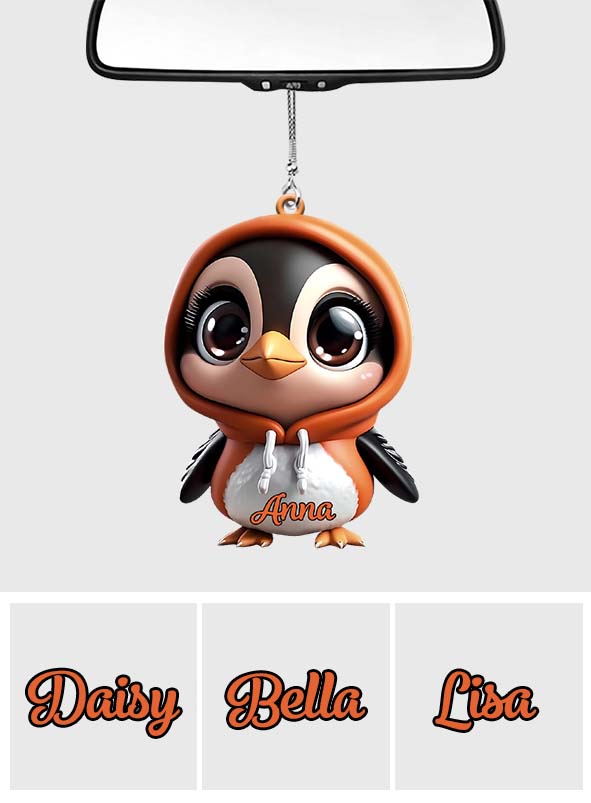 Cute Penguin - Personalized Car Ornament