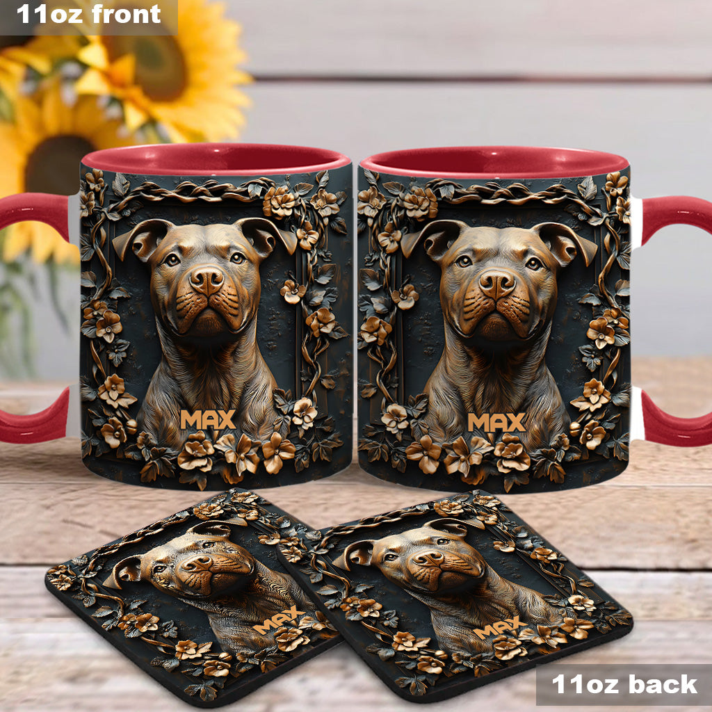 Strong Pitbull - Personalized Dog Accent Mug