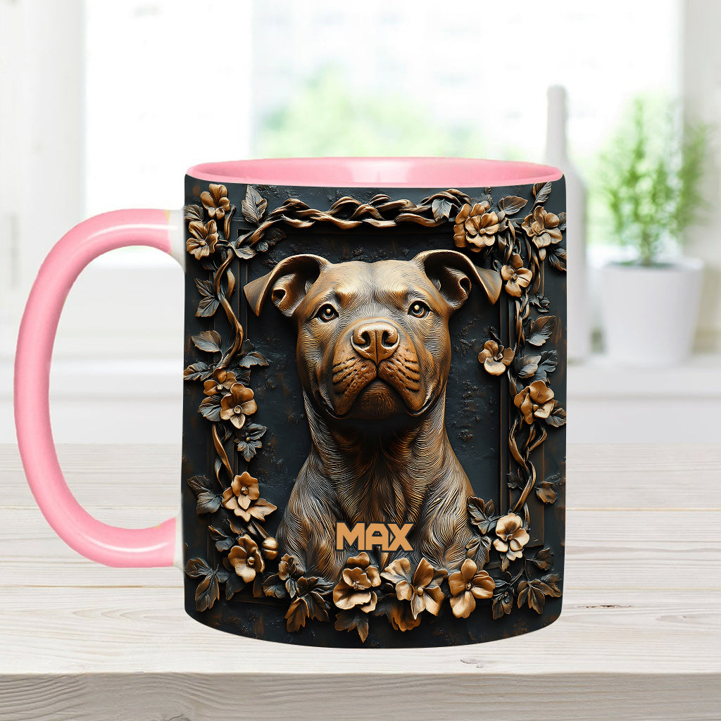 Strong Pitbull - Personalized Dog Accent Mug