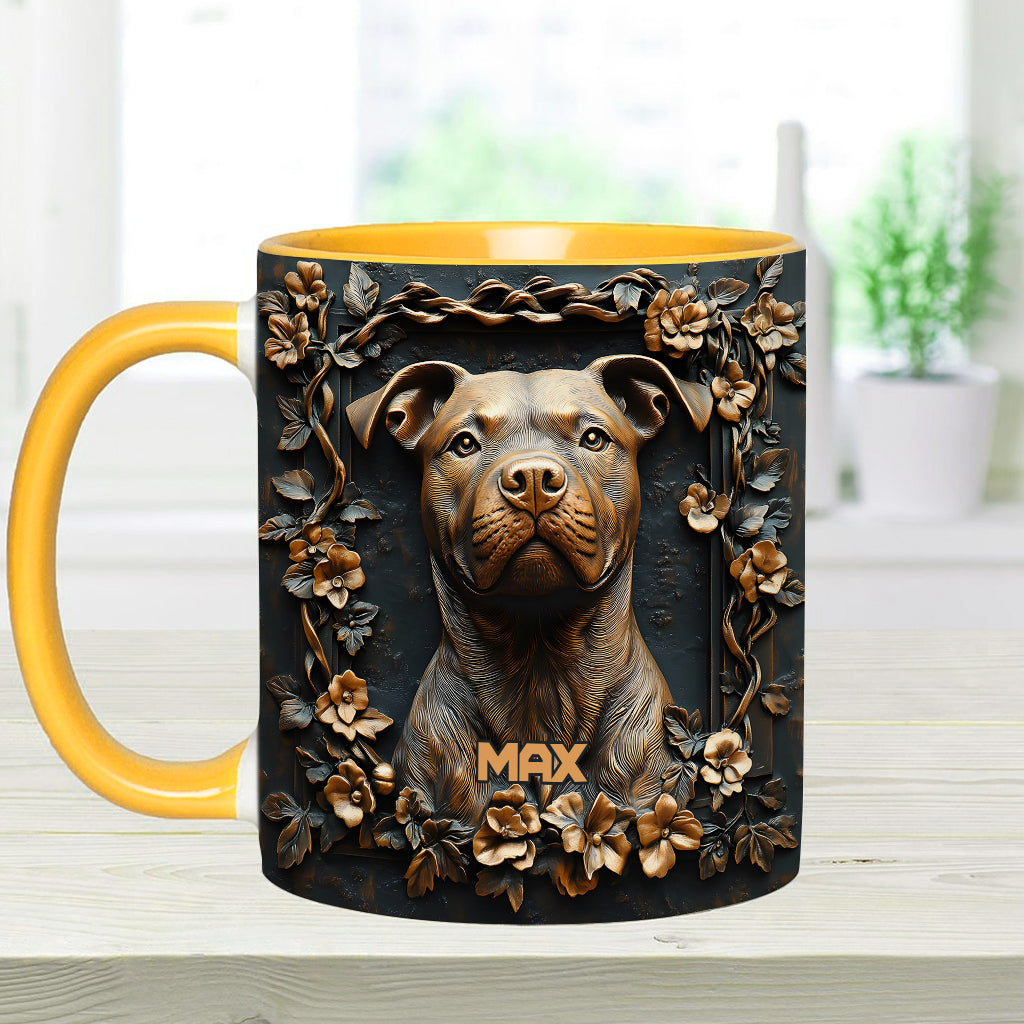 Strong Pitbull - Personalized Dog Accent Mug