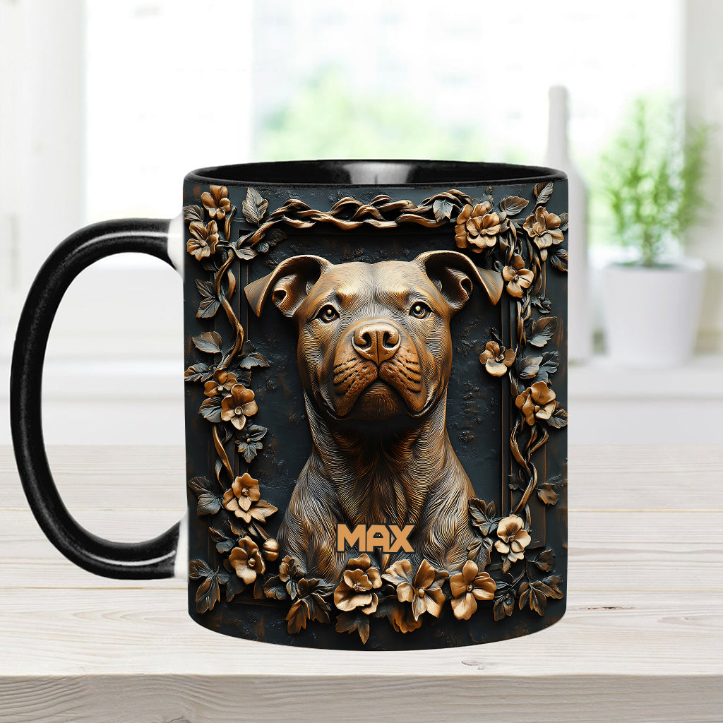 Strong Pitbull - Personalized Dog Accent Mug