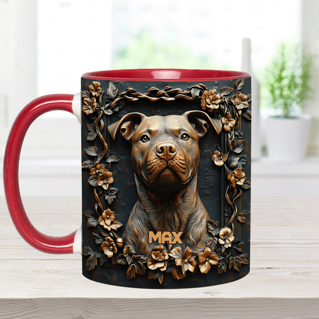 Strong Pitbull - Personalized Dog Accent Mug
