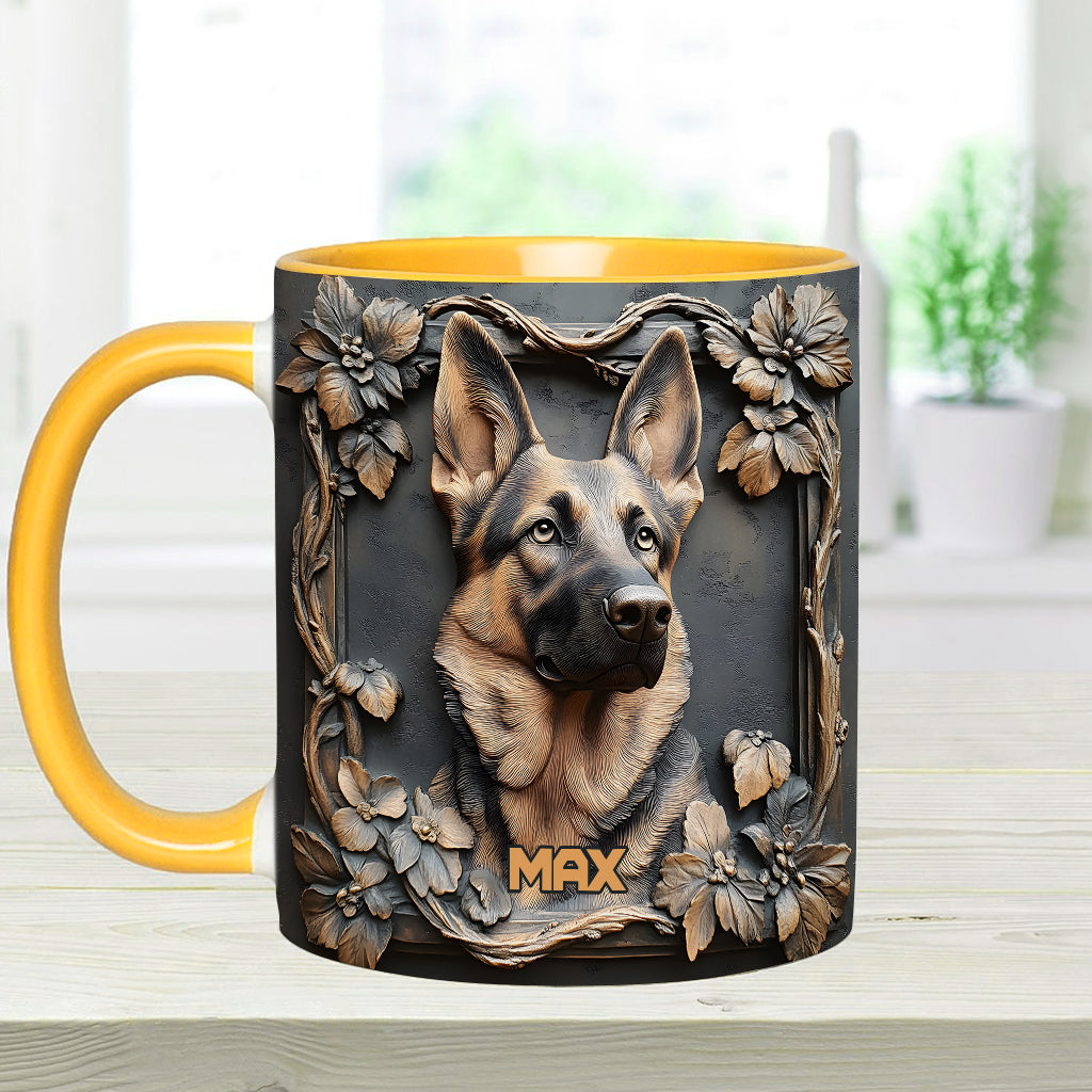 Strong German Shepherd - Personalized Dog Accent Mug