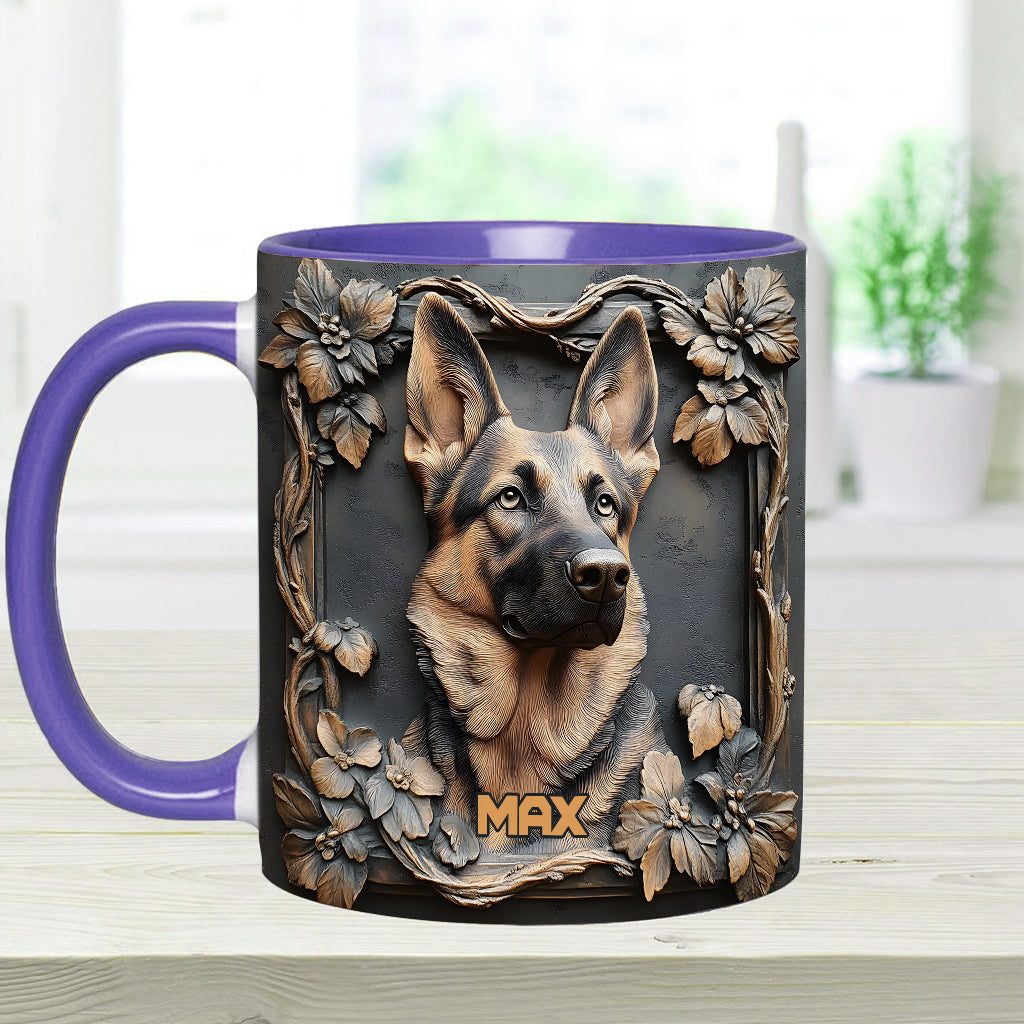 Strong German Shepherd - Personalized Dog Accent Mug