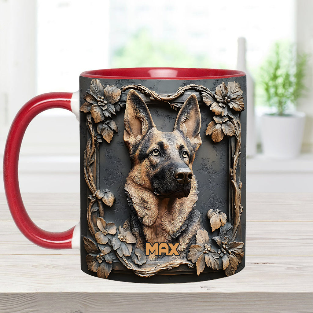 Strong German Shepherd - Personalized Dog Accent Mug