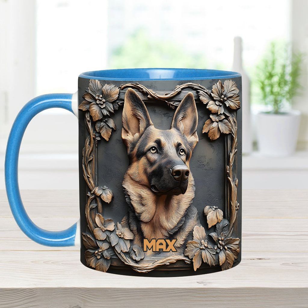 Strong German Shepherd - Personalized Dog Accent Mug