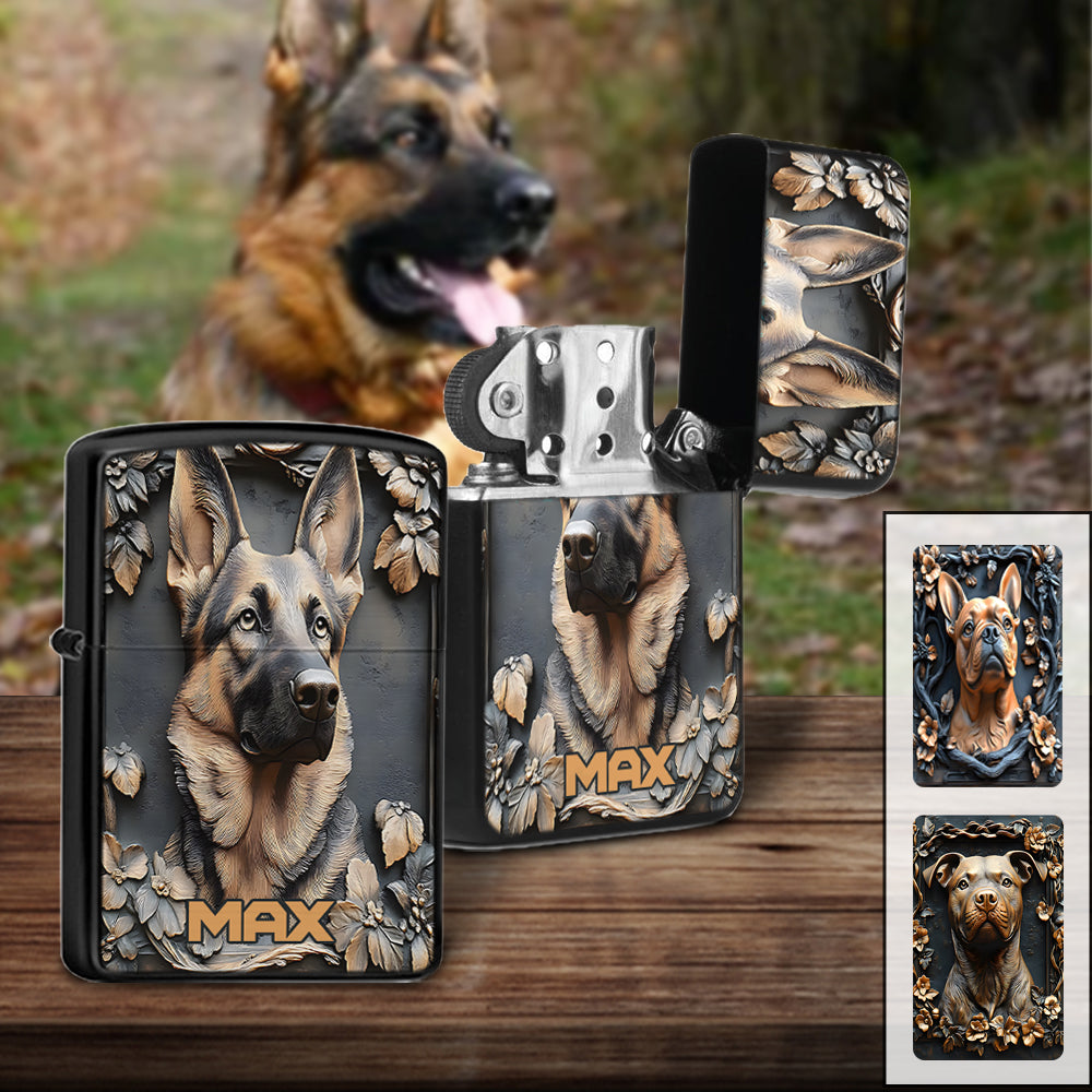 Starker Deutscher Schäferhund – Personalisiertes Hundefeuerzeug
