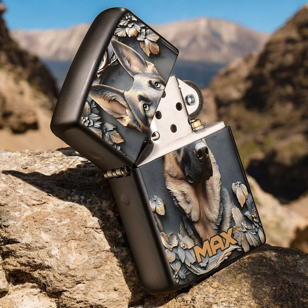Starker Deutscher Schäferhund – Personalisiertes Hundefeuerzeug