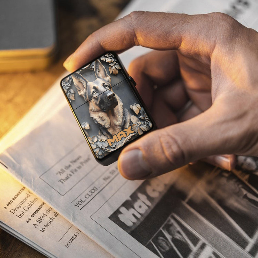 Starker Deutscher Schäferhund – Personalisiertes Hundefeuerzeug