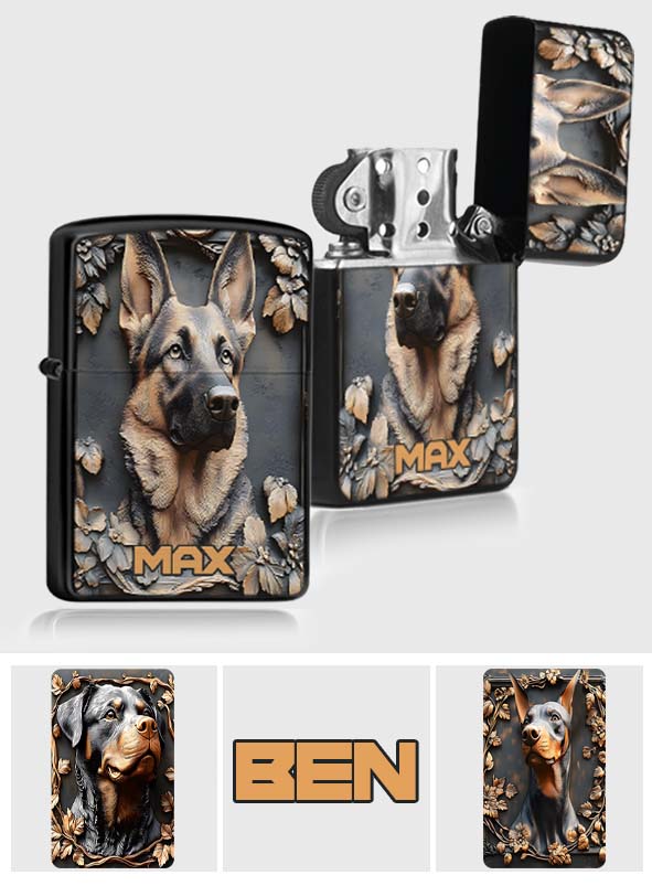 Starker Deutscher Schäferhund – Personalisiertes Hundefeuerzeug