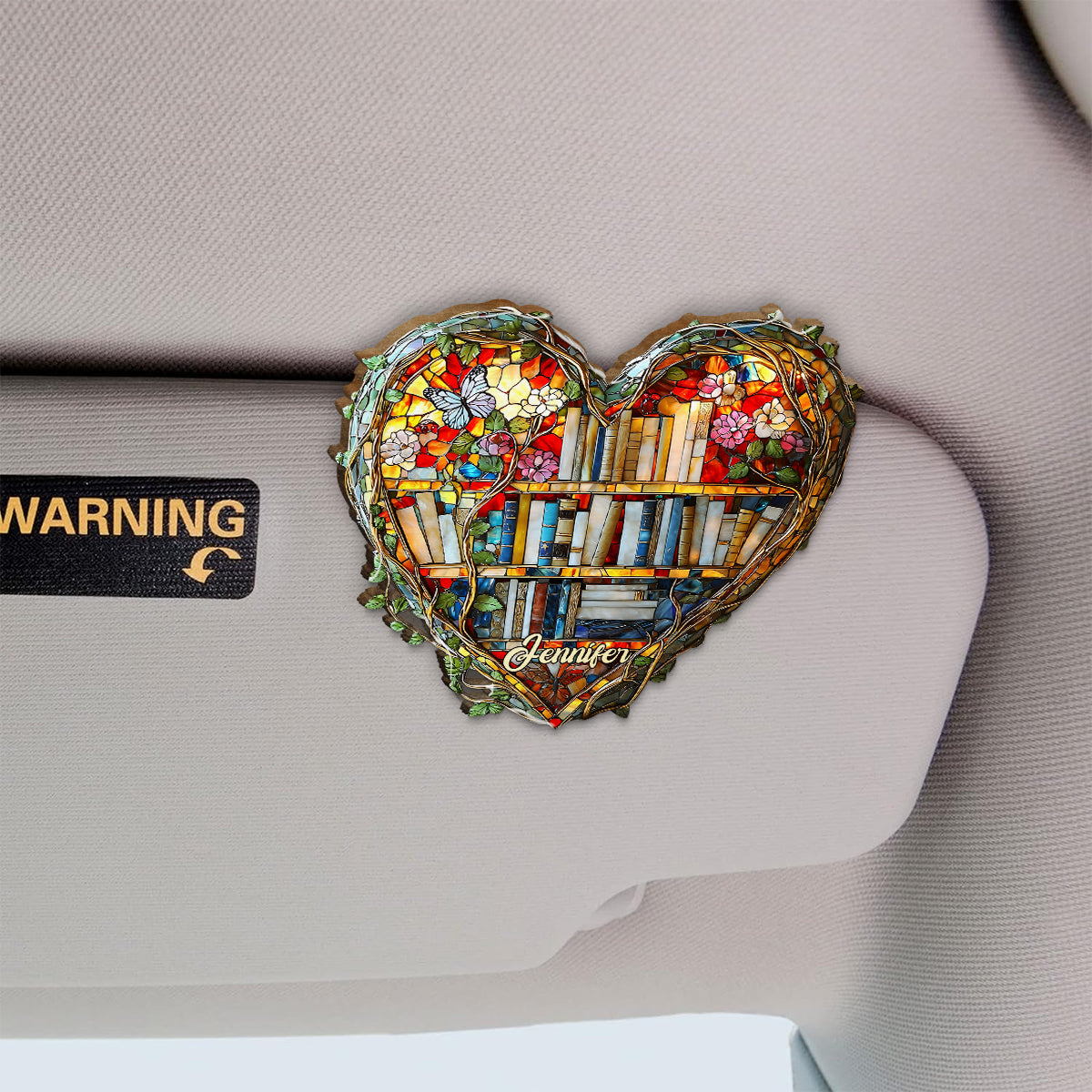 Just A Girl Who Loves Books - Personalized Book Shaped Car Visor Clip