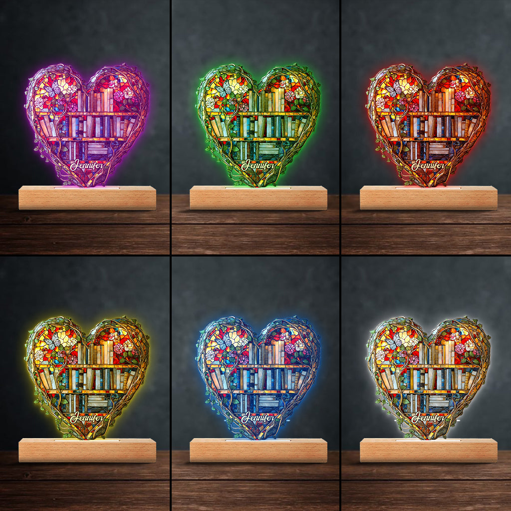 Just Love Books - Personalized Book Shaped Plaque Light Base