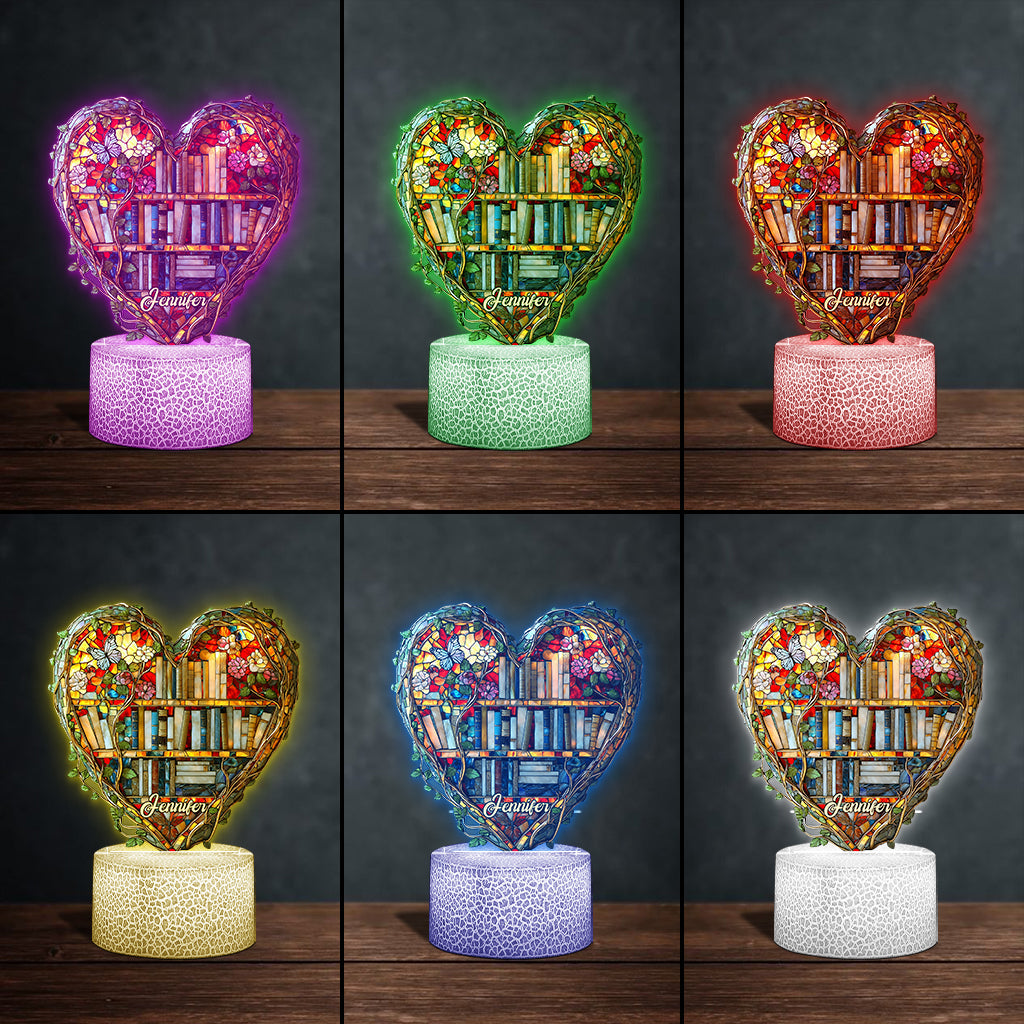 Just Love Books - Personalized Book Shaped Plaque Light Base