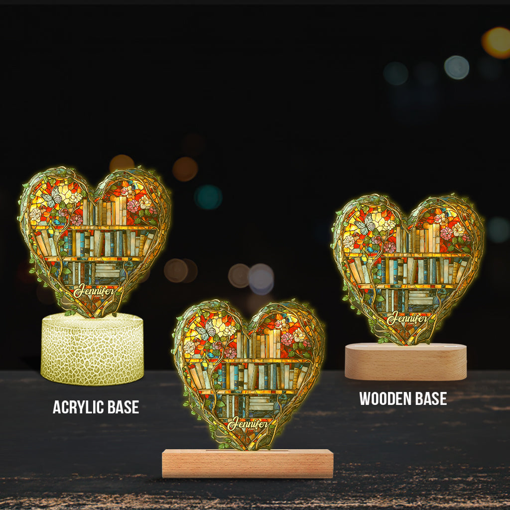 Just Love Books - Personalized Book Shaped Plaque Light Base