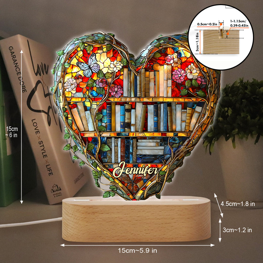 Just Love Books - Personalized Book Shaped Plaque Light Base