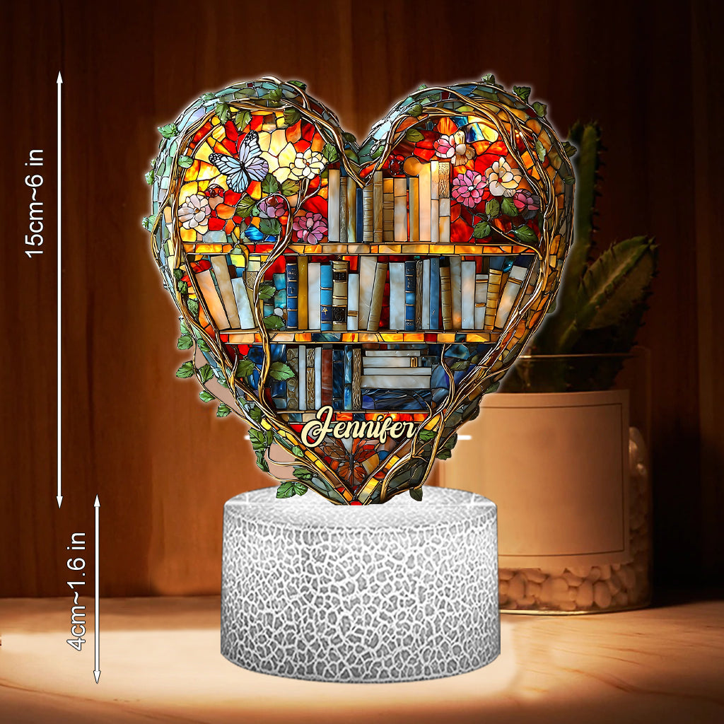 Just Love Books - Personalized Book Shaped Plaque Light Base