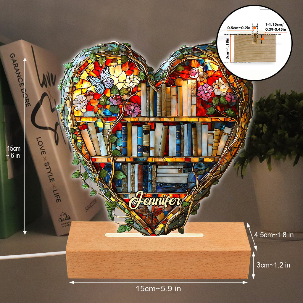 Just Love Books - Personalized Book Shaped Plaque Light Base