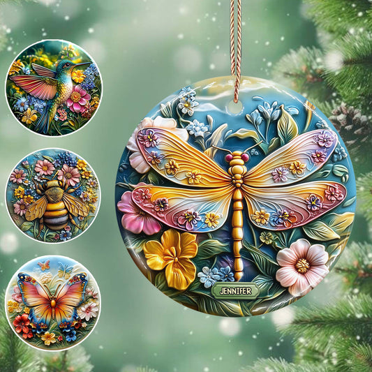 Magnifique jardin - Ornement rond en céramique personnalisé pour le jardinage