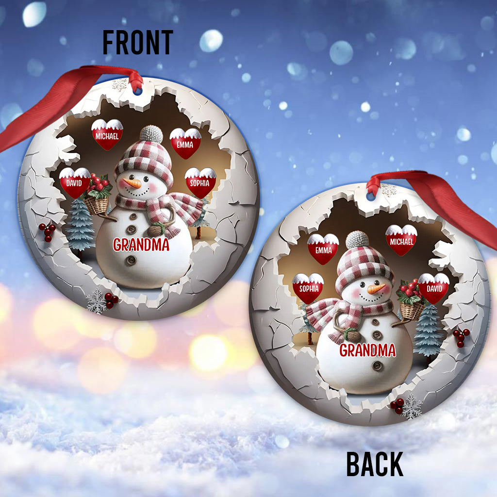 Niedliche Schneeoma – Personalisierter Oma-Weihnachtsbaumschmuck