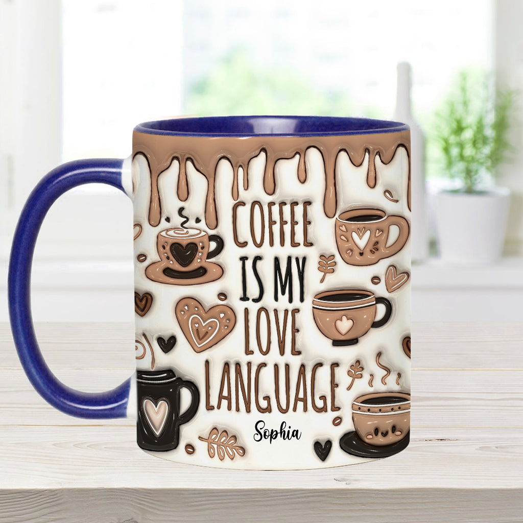 Coffee Is My Love Language - Personalized Coffee Accent Mug