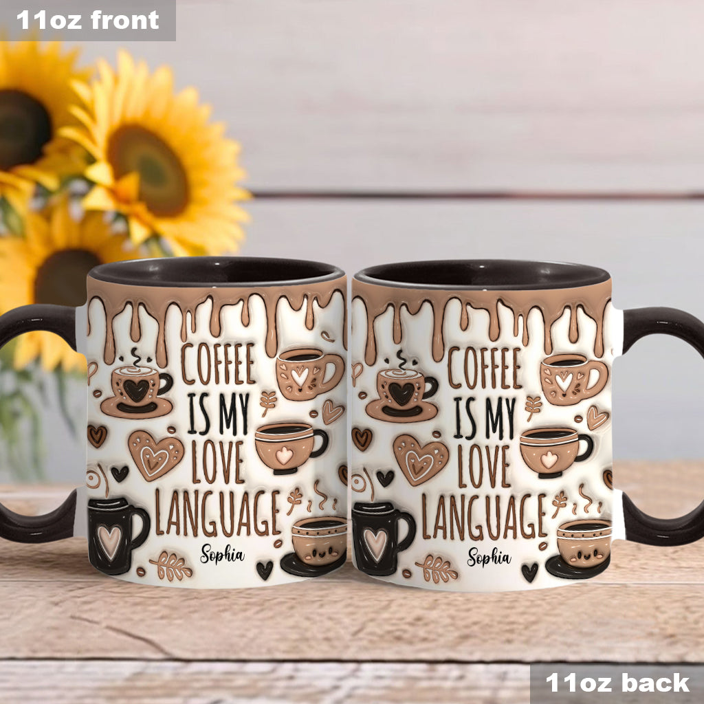 Coffee Is My Love Language - Personalized Coffee Accent Mug