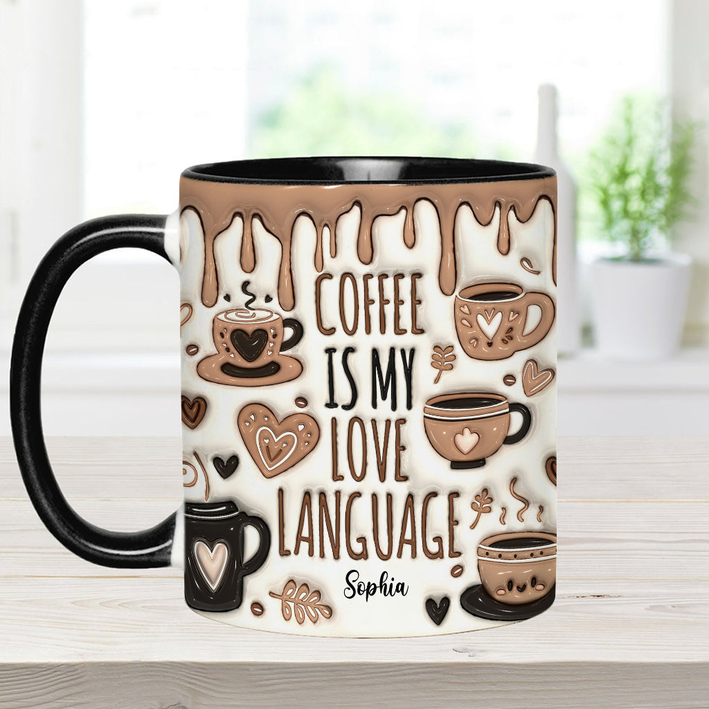 Coffee Is My Love Language - Personalized Coffee Accent Mug